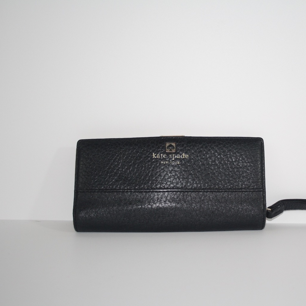Kate Spade Wristlet, black, leather